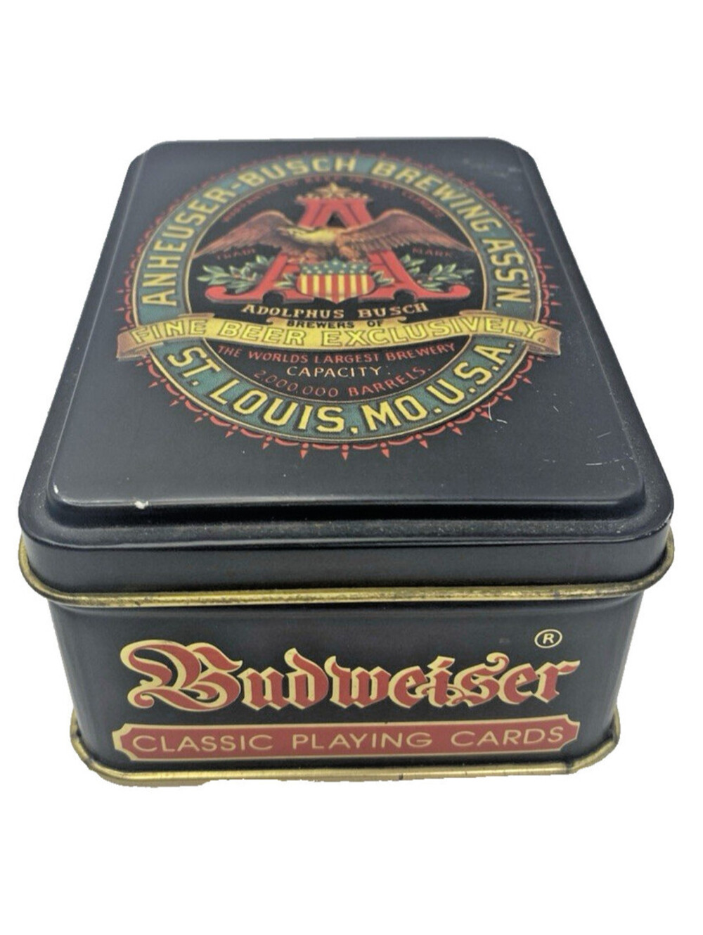 Anheuser Bush Budweiser Playing Cards With Collectors Tin. Two Full Decks.